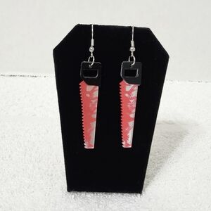 Acrylic Bloody Hand Saw Earrings Murder Horror Halloween Death Dead Crime New